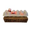 Halloween Zombie Chick LED Light Up Eggs Tray Spooky Eggshell Hatching Chicks Decoration 3D Creepy Deviled Eggs for Tabletop Party Indoor Decoration