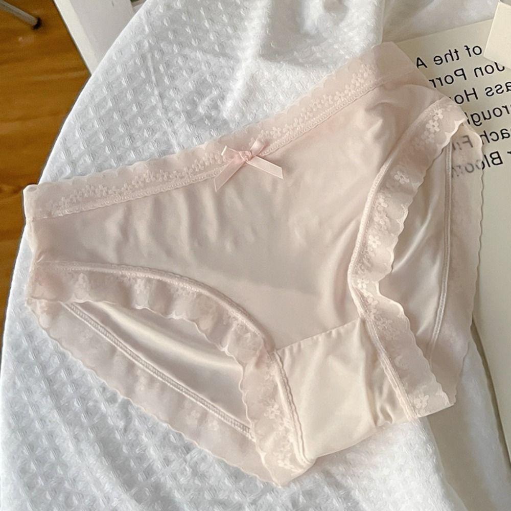 Traceless Floral Panties Bow Knot Undies Sexy Underpants