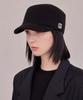 Bajal Va Square Studded Wool Bellboy Cap Black