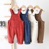 Cross2026 Kids' Corduroy Overalls - Korean Style for 0-3 Years, Versatile Spring/Autumn Wear