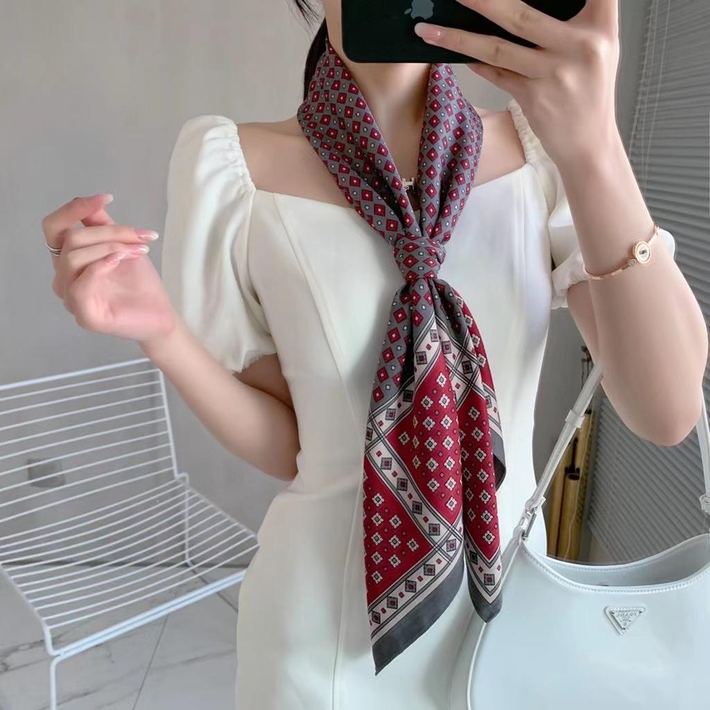 Spring Scarf Women's Luxury Design Polyester Material Smooth Scarf Soft Shawl Beach 90x90cm