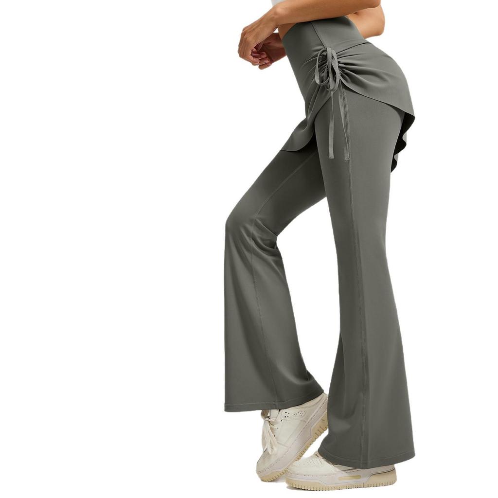 Pleated High-Waisted Flare Yoga Culottes