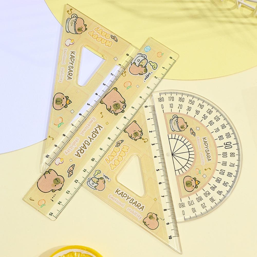 Set 4 buc/set Riglă Moale Acrilică Articole de Birou Riglă Dreaptă Set Creativ Pătrat Drăguț