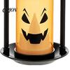 LED Pumpkin Lamp Halloween Ghost Face Candle Light, Battery Powered Lamp, Decorative Light Detachable Handle for Home Party Decor Portable Iron