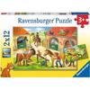 Children's Puzzle Ravensburger Holiday At the Riding School - 2 X 12 Pieces - Animals