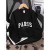 European Sizes Crewneck Sweatshirt for Girls with Paris France Arch Design In White, Soft Comfy Sportswear for Children & Teens