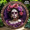 Gothic Catrina Floral Tin Sign Vintage Wall Decor Art Plaque
