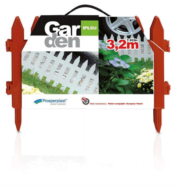 Plastic lawn fence 32 m terracotta