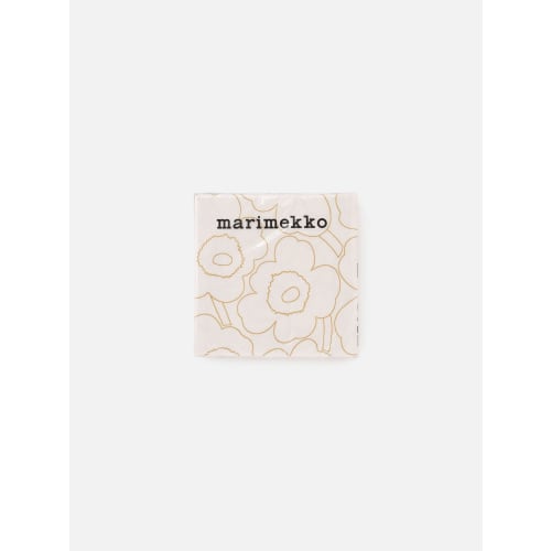 Marimekko Piirto Unikko Koktejlové ubrousky, 25x25cm, Dámské, 52_1_5272559009, Bílá/Zlatá