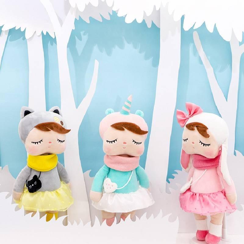 Adorable Metoo Plush Girl Doll Soft Short Plush Stuffed Toy With Pp Cotton Filling Cute Bag Pendant For Kids And Collectors
