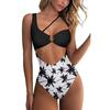 Women Sexy  Print Bikini Set Push Up Bathing Swimwear High Waist Swimsuit
