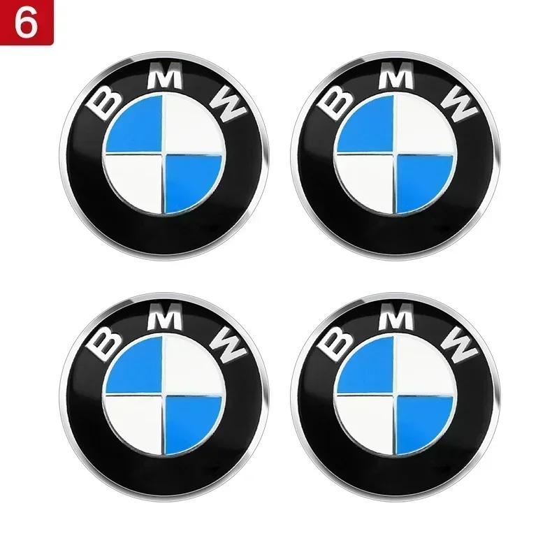 New Hots E60 4PCS 56MM 60MM 65MM Car Hub Cap Sticker Wheel Center Cover Decal Decoration Auto Modification Accessorie For BMW M