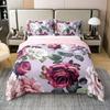 Watercolor Garden Floral Duvet Cover Set Botanical Bedding Set Spring Flowers Comforter Cover Rustic Vintage Wildflower Bed Set