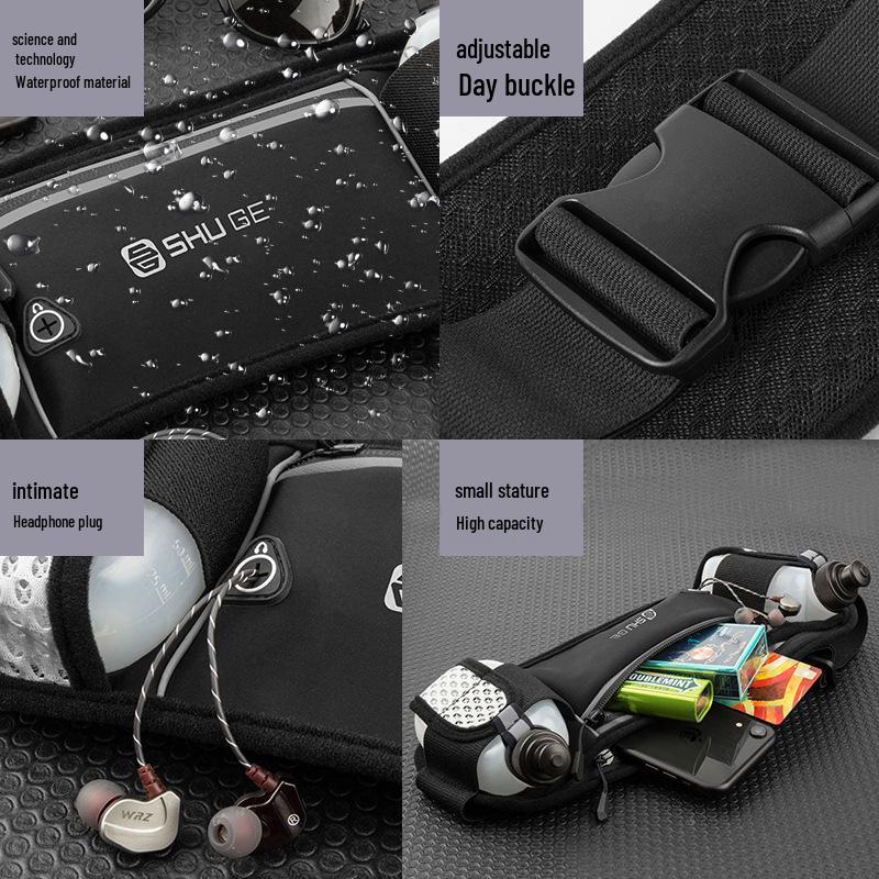 Unisex Sports Waist Bag with Dual Water Bottle Holders for Running, Hiking, and Outdoor Adventures