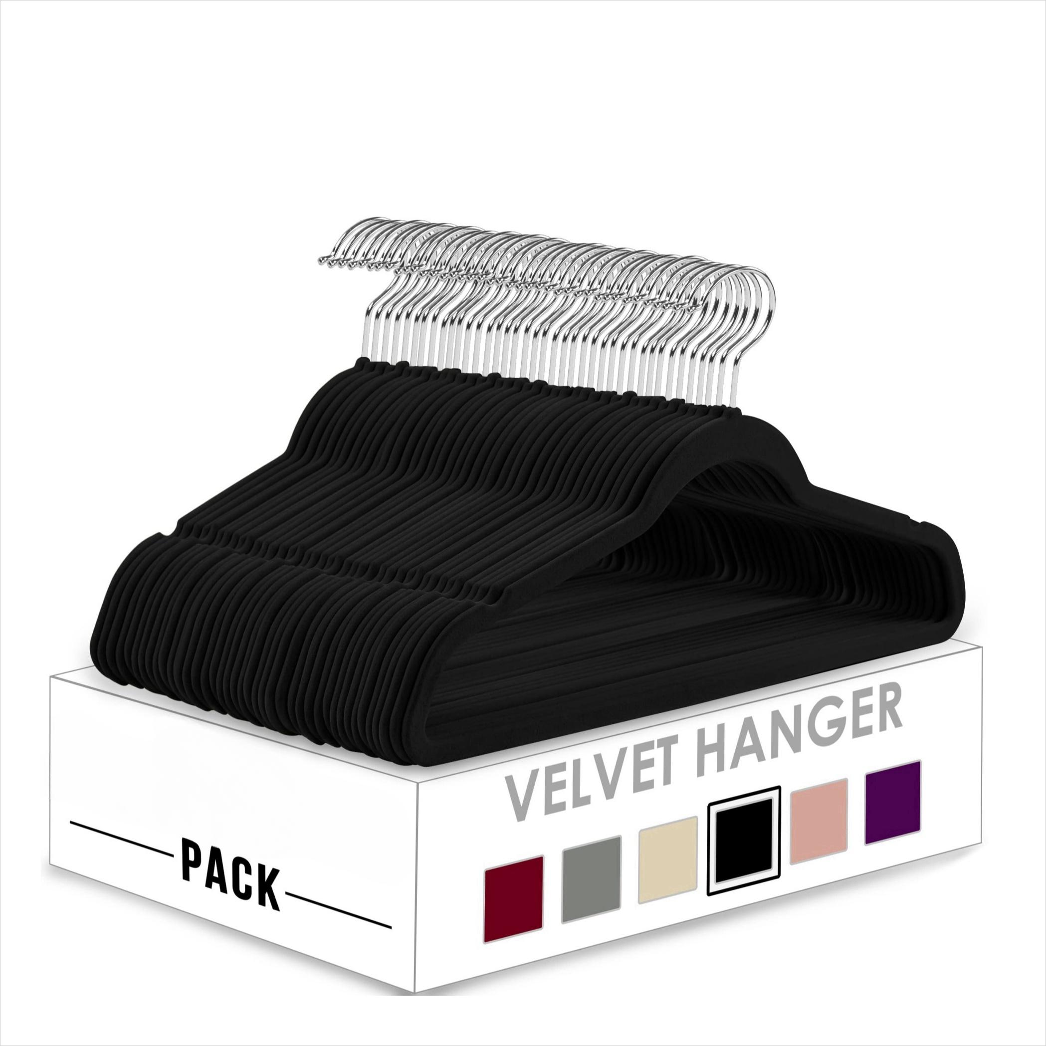 Вешалка для одежды Velvet 10 шт нескользящая вешалка прочная вешалка для пальто высококачественная вешалка с плотным креплением экономит место подходит для гардероба чёрный 959₽