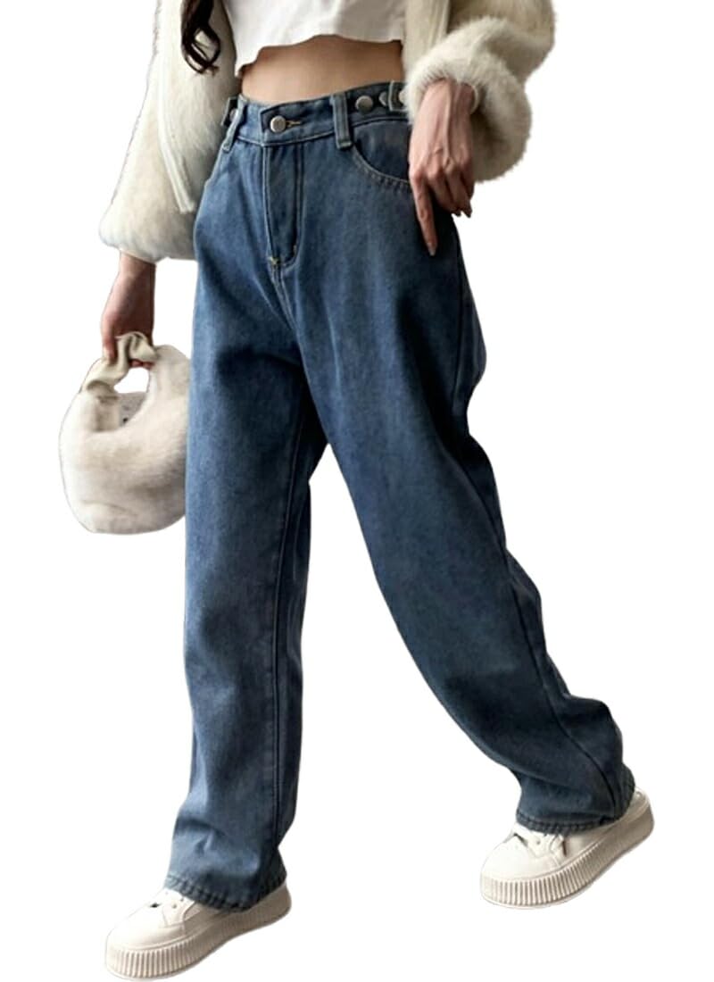 

Arcade Women s Warm Fleece-Lined Denim Jeans with Adjustable Waist and Shape Design, Fleece-Lined Pants, Size Small, Blue