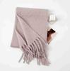 Versatile mohair solid color scarf women's winter thickening simple warmth enlarged shawl scarf
