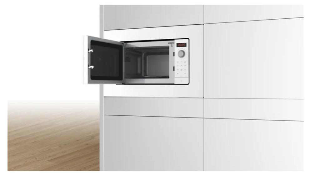 Φούρνος Μικροκυμάτων Bosch | BFL623MW3 | Εντοιχιζόμενος | 20 L | 800 W | Αερόθερμος | Λευκός