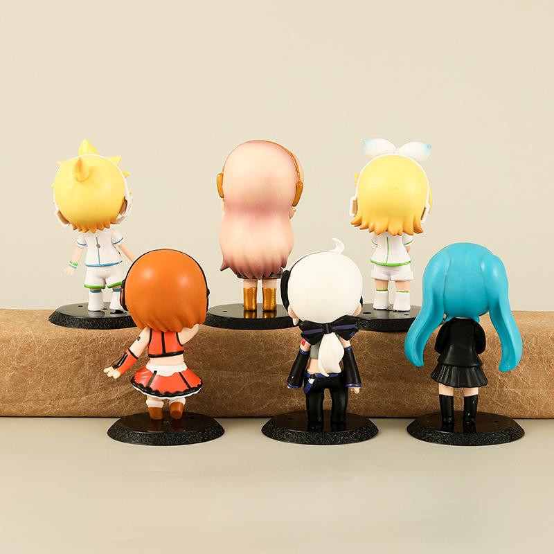 6pcs Hatsune Miku Virtual Singer Anime Action Figure para Crianças, Modelo 3D PVC, Acessórios Cosplay Bonitos, Caráter Adorável