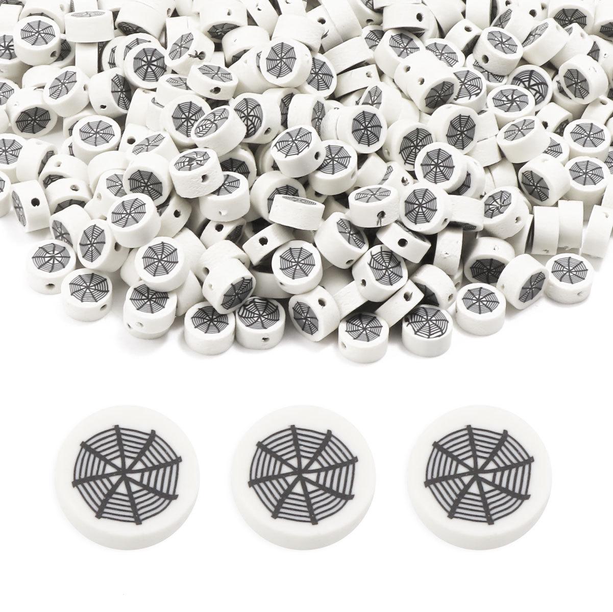 

Polymer Clay Spider Web Beads for DIY Halloween Jewelry - 100 pcs RT016