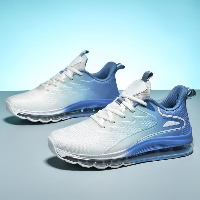 Men's Size 47-48 Fly Knit Breathable Running Shoes - Shock Absorption Sports Sneakers for Middle School Entrance Exam