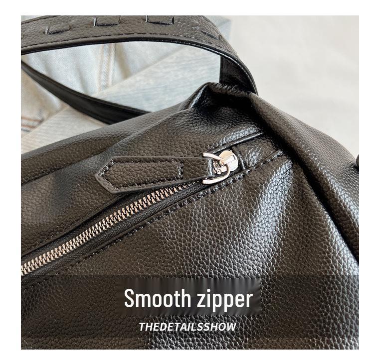 Large Capacity Women's Solid Color Korean Style Fashion Tote Shoulder Bag