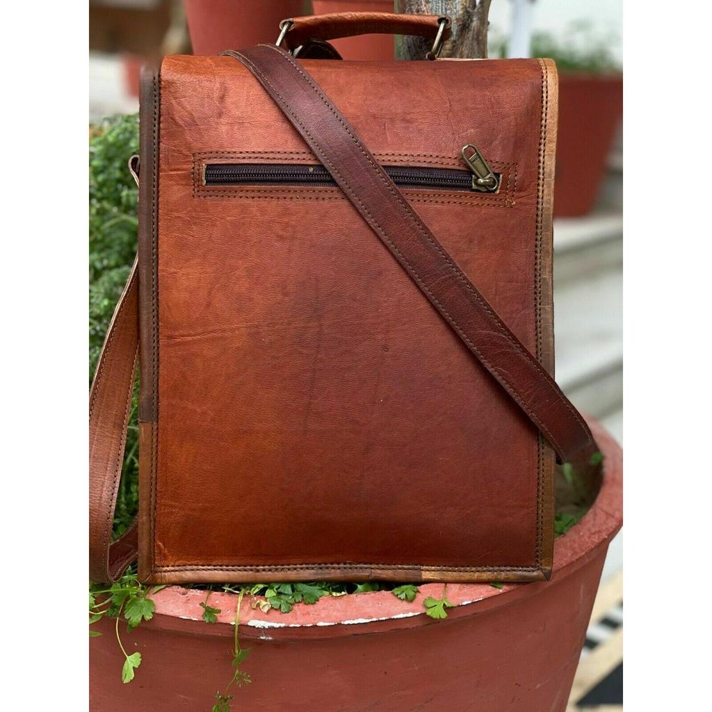 Genuine 11" Leather Handbag Shoulder Bag Satchel Messenger New Men's & Women's