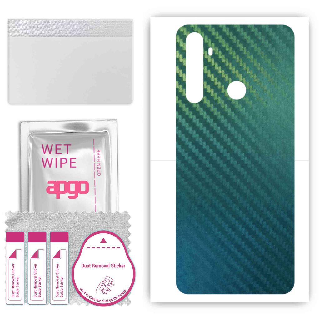 apgo Protective Skin Sticker for the Back Compatible with Realme 6i (India), Wrap Film, Foil, Vinyl - Pattern Carbon Chameleon CAKA1