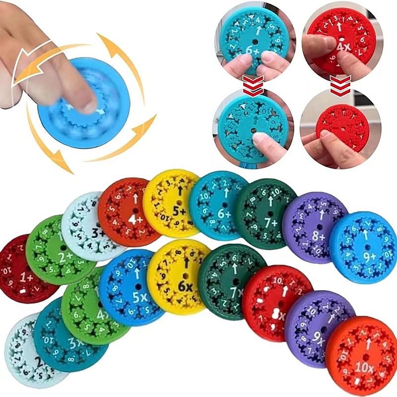 Non-Toxic New Hot-Selling Math Fidget Spinners 9-Piece Educational Spinning Toy Fidget Spinner Set For Learning Arithmetic