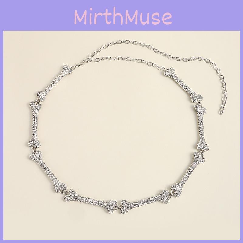 Womens Metal Bone Design Waist Chain With Rhinestone Decoration For Summer Fashion Accessories
