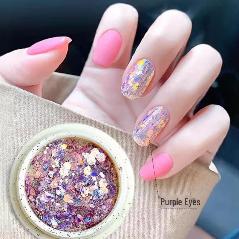 Fairy Eyes Nail Art Sequins - Net Red Gradient Glitter - Korean Large Sequins - Eye Makeup - Nail Art