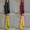 Casual Sleeveless Vneck Pants Set For Women With Polyester Splicing Style For Summer