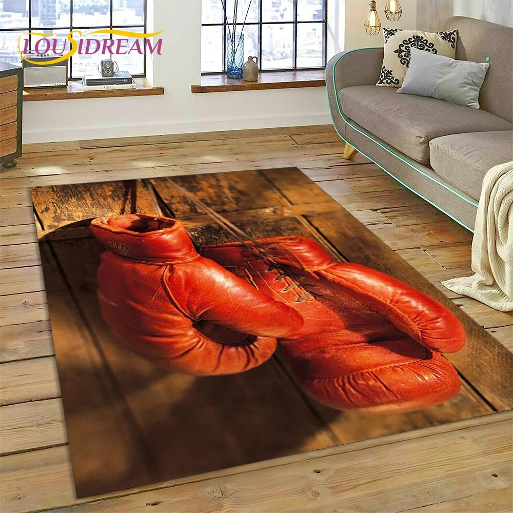 Boxing Gloves Boxer Fight Cartoon Rug Carpet for Living Room Bedroom Home Decor,Floor Mat Non-slip Decoration for Sofa Doormat