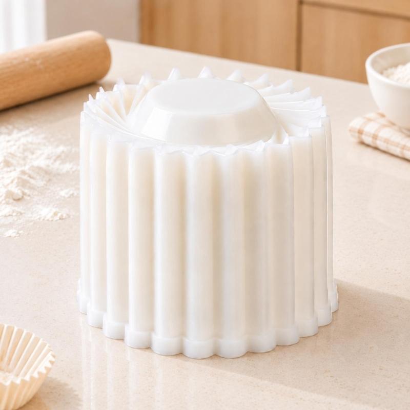 Detachable Plastic Mooncakes Press Molds, Double-Ended Pastry Shaper with Reversible Edges for Cookie, Candy, Mousse Dessert, and Pastries