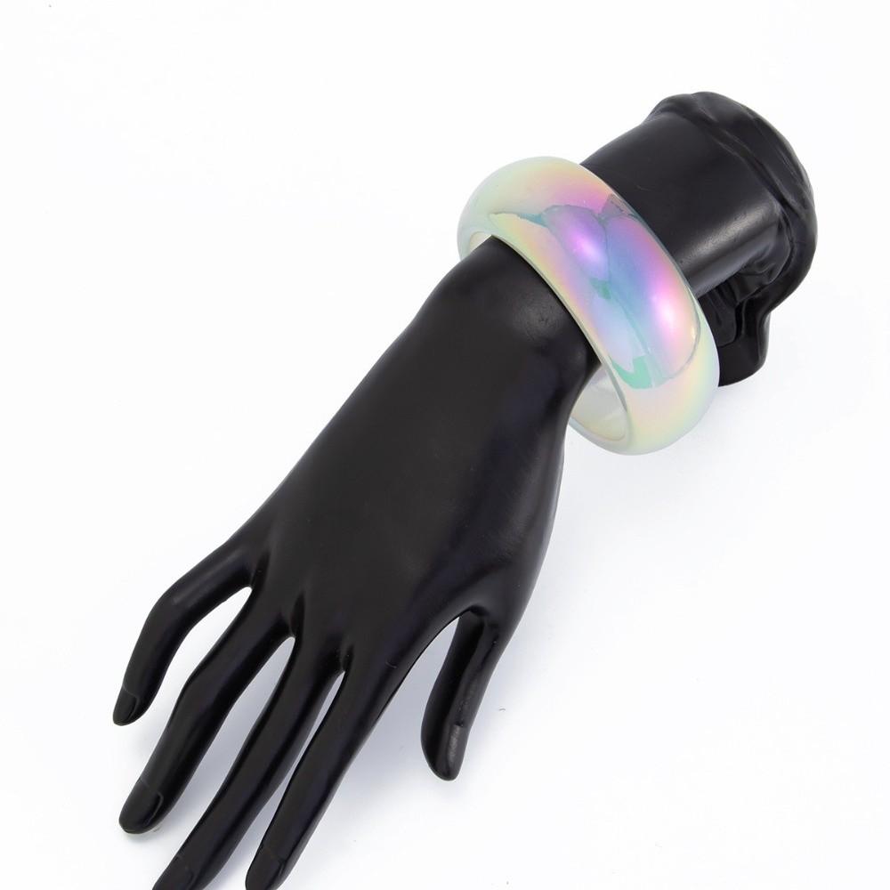Unregelmäßige Geometrische Bunte Harz Armreifen Transparente Dicke Armreifen Trendige Laser Armbänder Geschenke