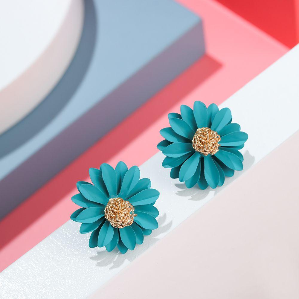 Women EarDrop Elegant Charm Jewelry Earrings Big Flower Ear Stud Temperament