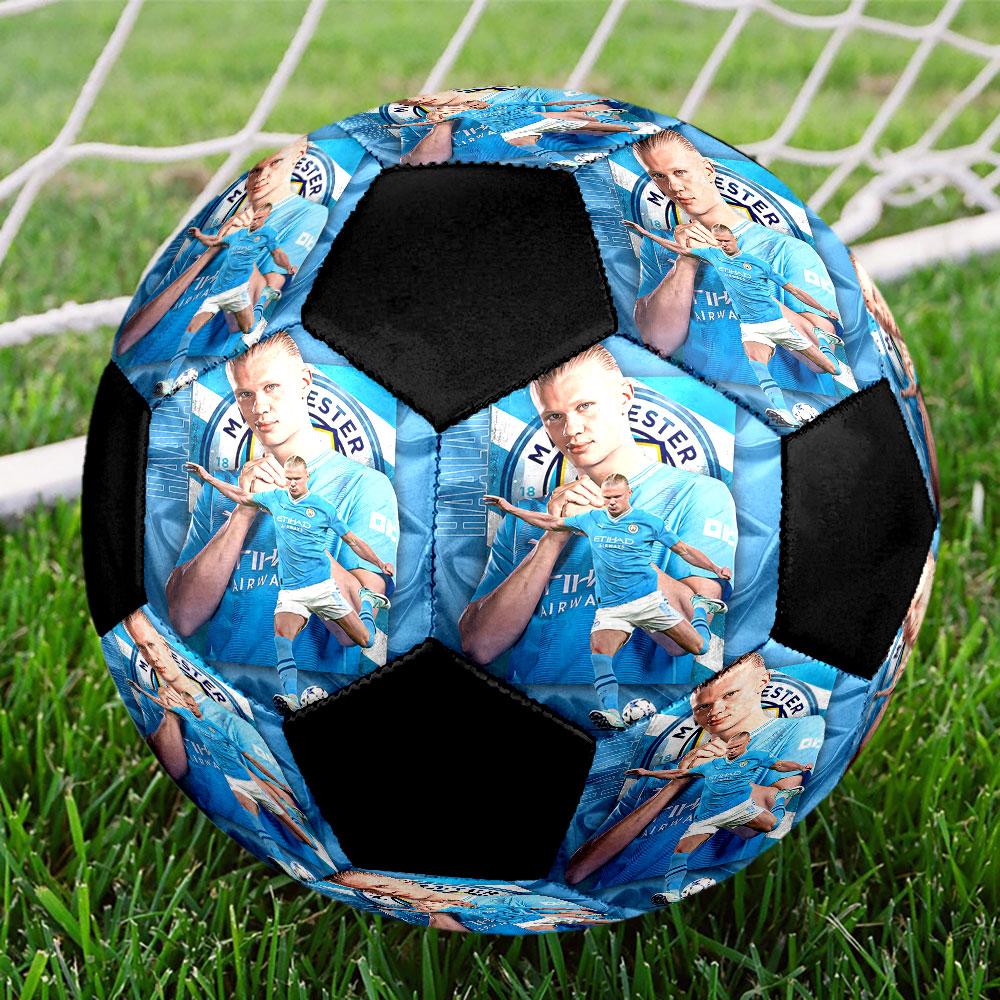 Erling Haaland Soccer Ball Size 5 Colorful Machine Stitched PVC Competition Ready Durable High-Bounce