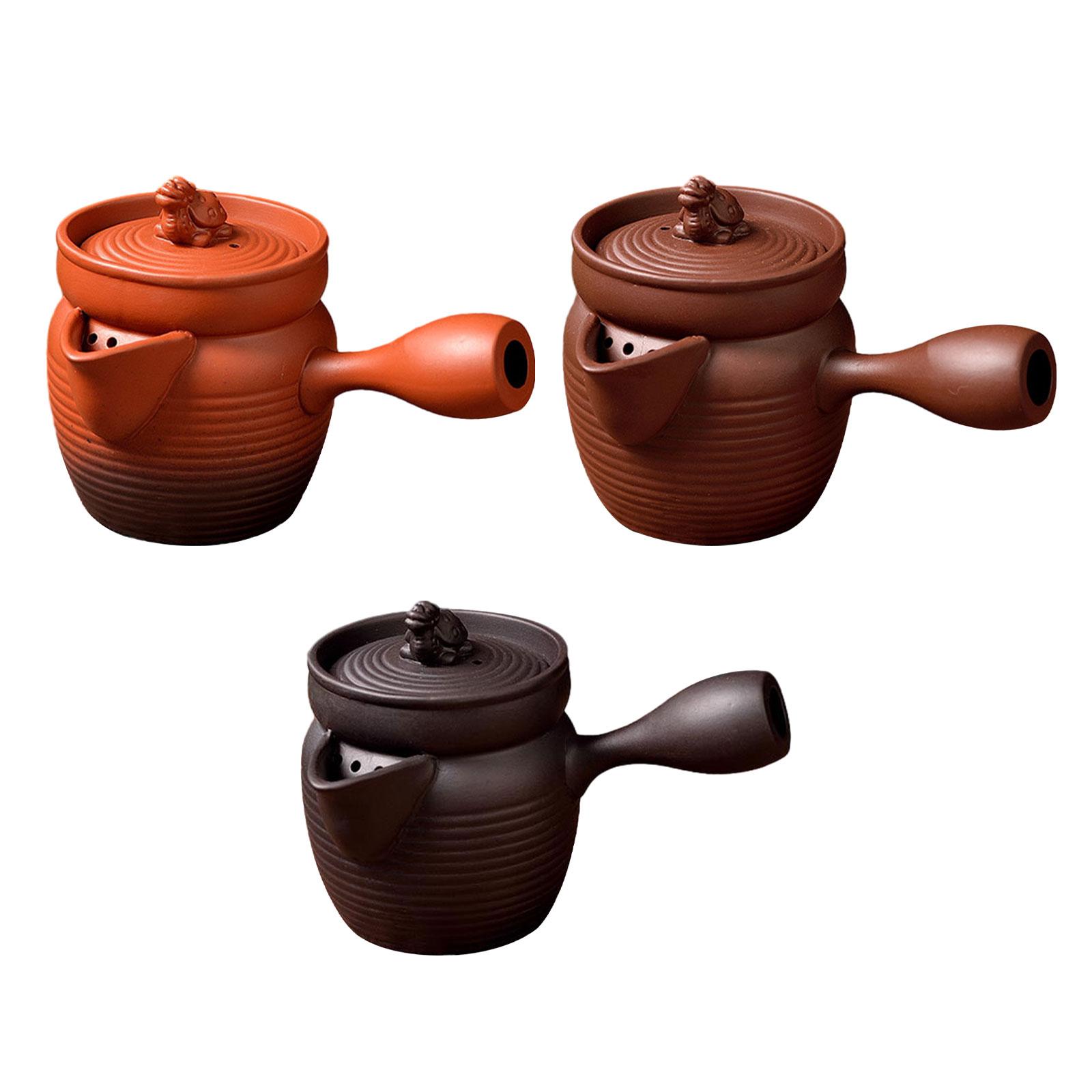 Ceramic Teapot Durable Loose Leaf Tea Pot Tea Maker Tea Infuser Porcelain Tea Pot for Kitchen Hotel Picnic Outdoor Hiking rosso