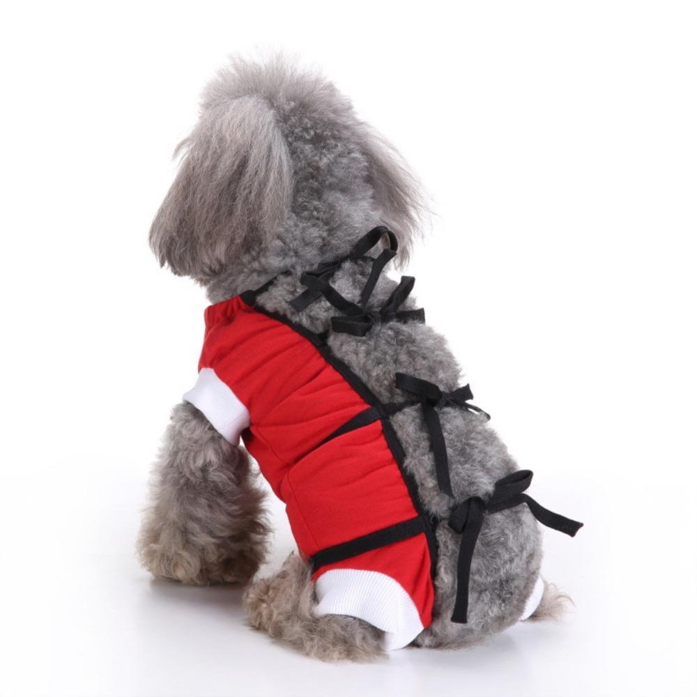 Dünne Katze und Hund postoperative Pflege atmungsaktive vierbeinige Kleidung Katzensterilisationskleidung zum Umschnallen Anti-Leck- und Anti-Belästigungskleidung