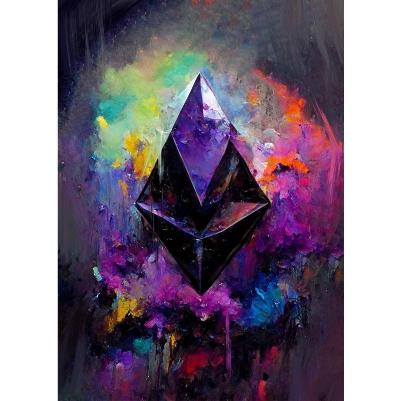 Neonowy Obraz na Płótnie Bitcoin Ethereum Plakaty i Druk Nowoczesna Moda Pop Obrazy Ścienne do Salonu Dekoracja Domowego Biura