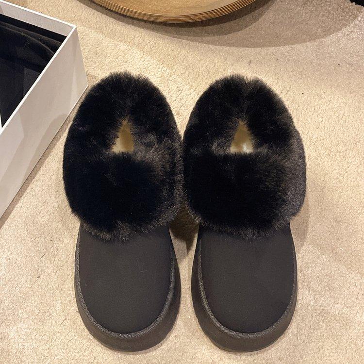 

Large size bag head snow boots women s winter velvet thickened warm thick sole heightening cotton shoes 36 чорний