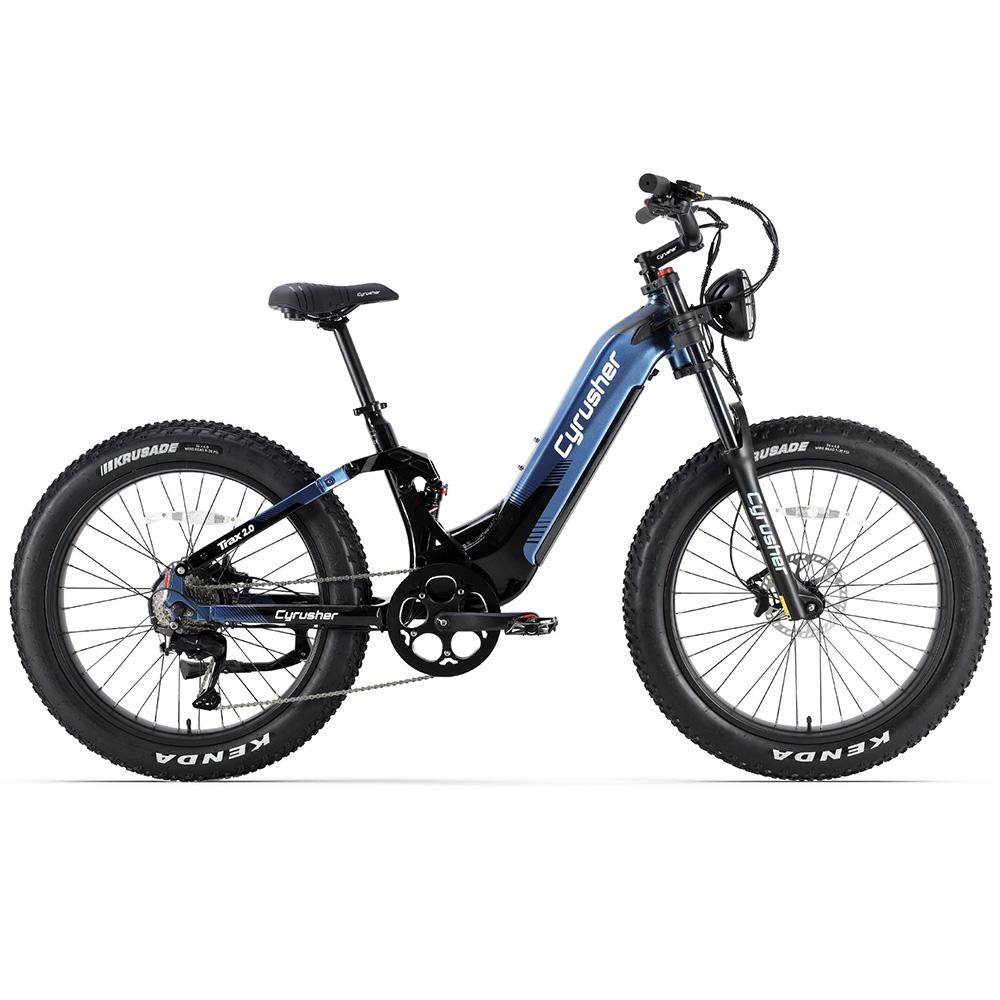 Cyrusher Trax Elektrofahrrad 750W Motor Fully Suspended E-Bike 52V 20AH 26" Fat Tire E-Bike für Erwachsene Hydraulische Scheibenbremse Max. Belastung 150 kg