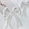 White Organza Lace Pleated Bow Beaded Sequins Decorative Children'S Clothing Lolita Clothing Cloth Sticker Accessories