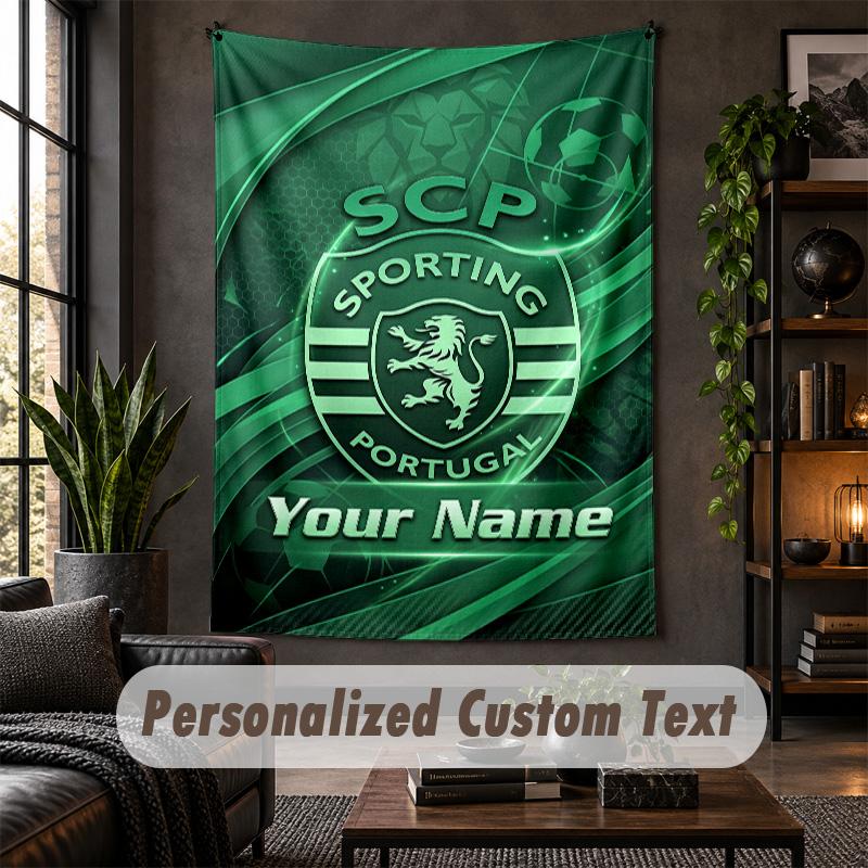Wall Tapestry Sporting CP Print Custom Name Text Wall Hanging Home Decor