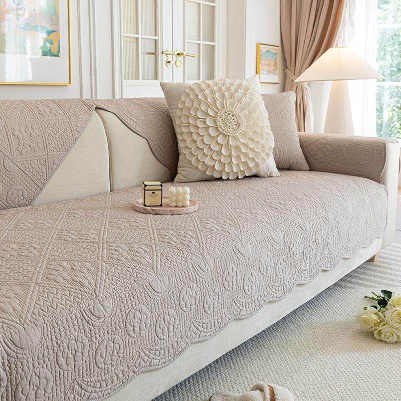 Four Seasons Universal Cotton Sofa Cushion Fabric Anti-Slip Cushion Light Luxury Sofa Cover Simple Sofa Cover Full Cover