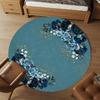 1pc Blue Roses Floral Round Chair mat office Area Rug - Non-Slip, Floor Mat for Office, Bedroom, and Indoor Decor p127247
