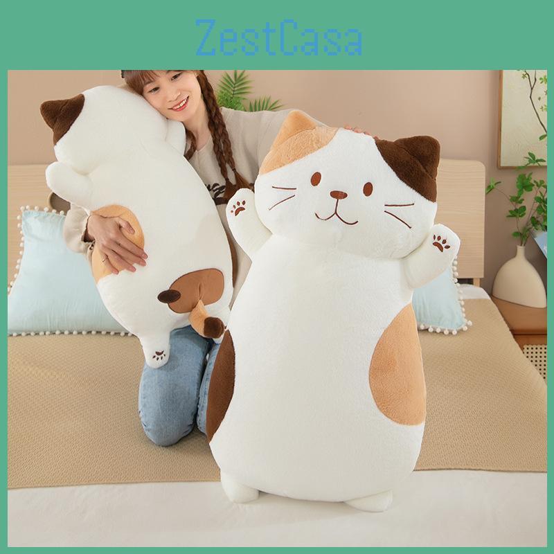 Plush Cat Toy Long Pillow Stuffed Animal Doll Cartoon Decoration Kids Gifts