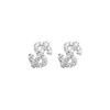 Full Diamond Dollar Design Zircon Stud Earrings Hip Hop Fashion Unisex Jewelry