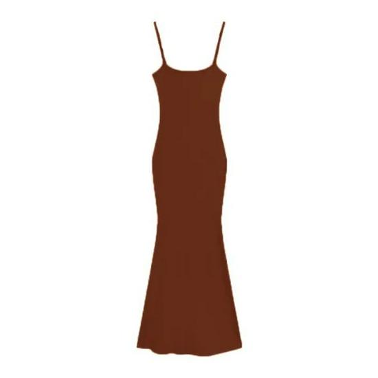 Dámské letní zeštíhlující bez rukávů bodycon midi šaty s rybím ocasem