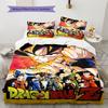 Son Goku Pattern Bedding,Quilt Set Quilt Cover Pillowcase Home Birthday Gift (1 * Duvet Cover + 2 * Pillowcase, Without Core)